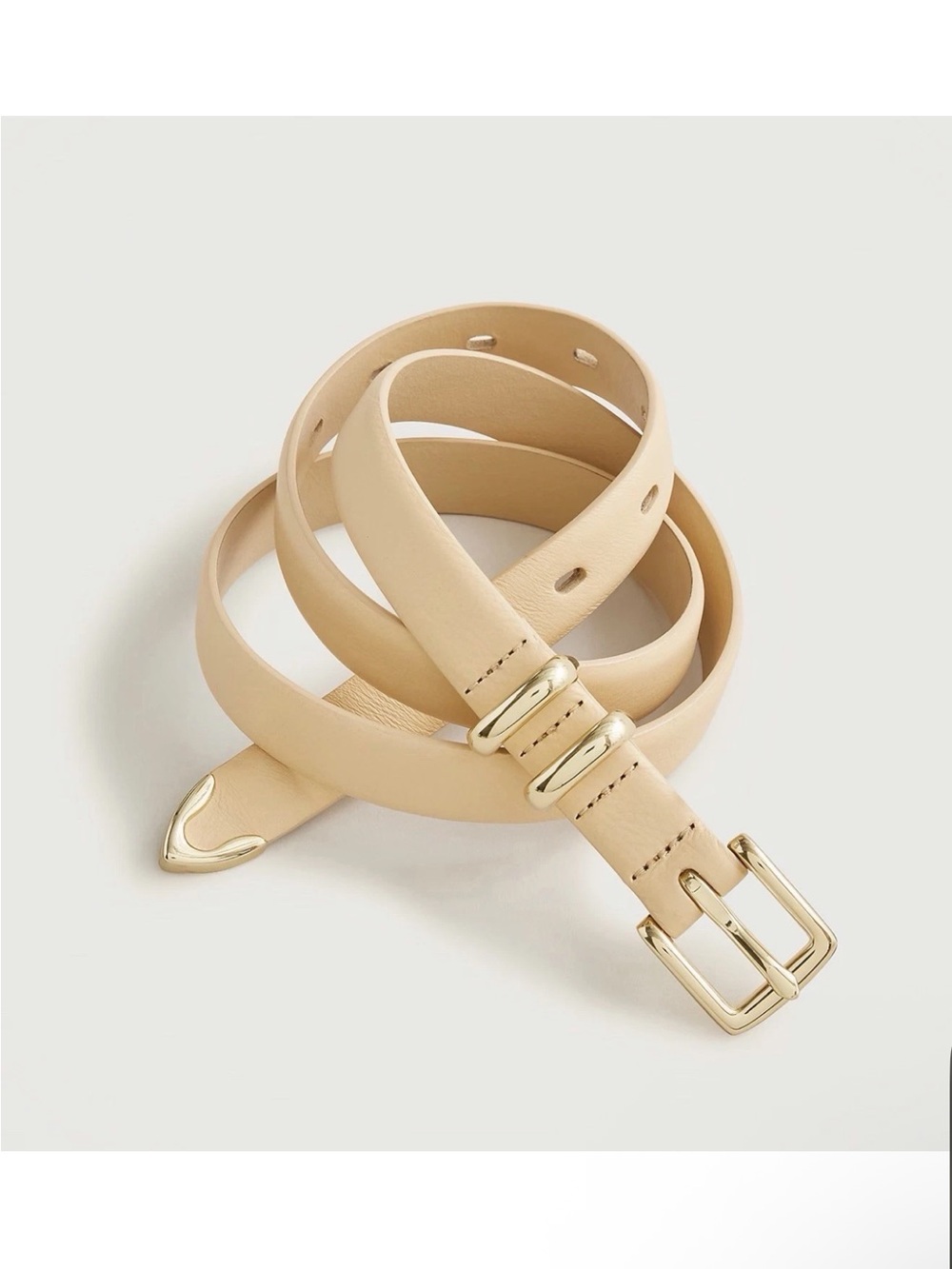J. Crew Camilla Thin leather belt - Gold Buckle